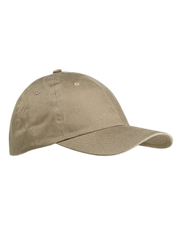 Big Accessories Brushed Cotton Twill Cap BX001 | Khaki - Front