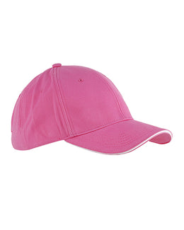 Big Accessories Sandwich Bill Baseball Cap BX004 | Pink/ White - Front