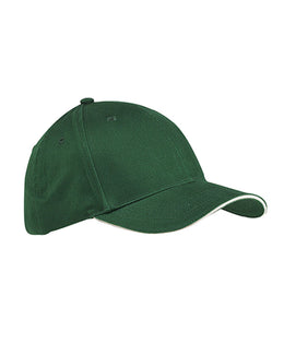 Big Accessories Sandwich Bill Baseball Cap BX004 | Forest/ Stone - Front