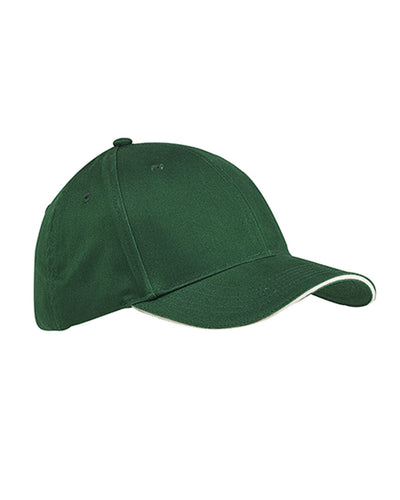 Big Accessories Sandwich Bill Baseball Cap BX004 | Forest/ Stone - Front