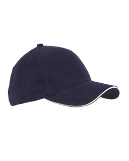 Big Accessories Sandwich Bill Baseball Cap BX004 | Navy/ Stone - Front