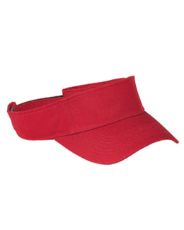Big Accessories Cotton Twill Visor BX006 | Red - Front