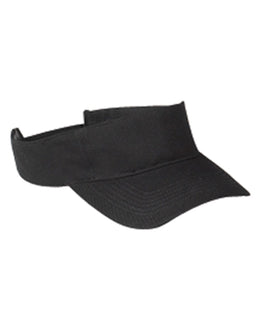 Big Accessories Cotton Twill Visor BX006 | Black - Front
