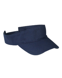 Big Accessories Cotton Twill Visor BX006 | Navy - Front