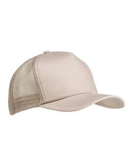 Big Accessories Twill Trucker Cap BX010 | Stone - Front