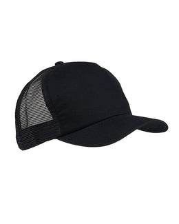 Big Accessories Twill Trucker Cap BX010 | Black - Front