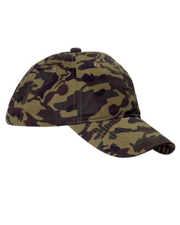 Big Accessories Unstructured Camo Hat BX018 | Green Camo - Front