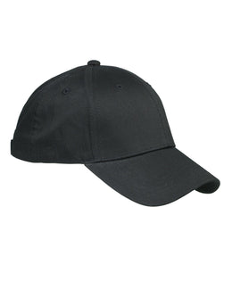 Big Accessories 6-Panel Structured Twill Cap BX020 | Black - Front