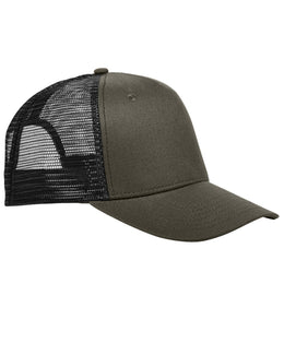 Big Accessories Surfer Trucker Cap BX025 | Olive/ Black - Front