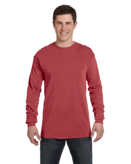 Comfort Colors Garment-Dyed Long Sleeve T-Shirt C6014 | Crimson - Front