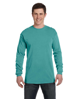 Comfort Colors Garment-Dyed Long Sleeve T-Shirt C6014 | Seafoam - Front