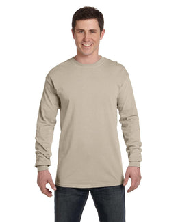 Comfort Colors Garment-Dyed Long Sleeve T-Shirt C6014 | Sandstone - Front