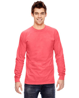 Comfort Colors Garment-Dyed Long Sleeve T-Shirt C6014 | Neon Red Orange - Front
