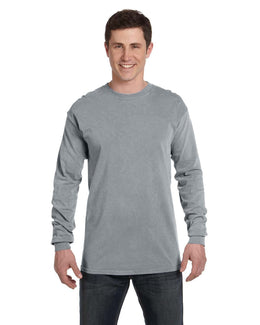 Comfort Colors Garment-Dyed Long Sleeve T-Shirt C6014 | Granite - Front