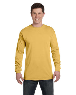 Comfort Colors Garment-Dyed Long Sleeve T-Shirt C6014 | Mustard - Front