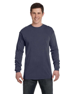 Comfort Colors Garment-Dyed Long Sleeve T-Shirt C6014 | Denim - Front