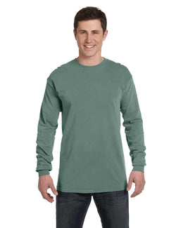 Comfort Colors Garment-Dyed Long Sleeve T-Shirt C6014 | Light Green - Front