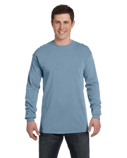 Comfort Colors Garment-Dyed Long Sleeve T-Shirt C6014 | Ice Blue - Front