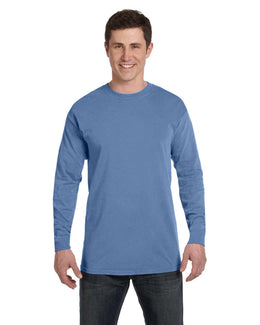 Comfort Colors Garment-Dyed Long Sleeve T-Shirt C6014 | Washed Denim - Front