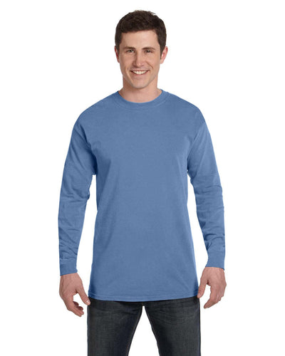 Comfort Colors Garment-Dyed Long Sleeve T-Shirt C6014 | Washed Denim - Front