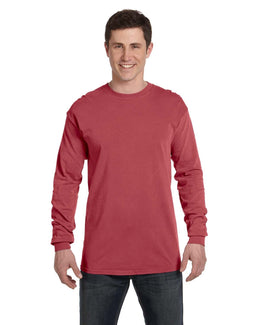 Comfort Colors Garment-Dyed Long Sleeve T-Shirt C6014 | Brick - Front