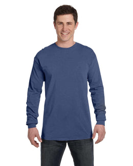 Comfort Colors Garment-Dyed Long Sleeve T-Shirt C6014 | Navy - Front