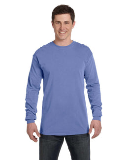 Comfort Colors Garment-Dyed Long Sleeve T-Shirt C6014 | Flo Blue - Front
