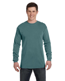 Comfort Colors Garment-Dyed Long Sleeve T-Shirt C6014 | Blue Spruce - Front