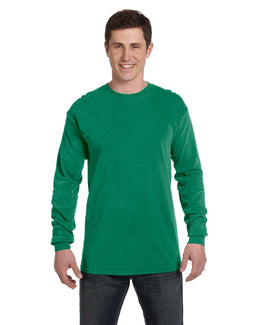 Comfort Colors Garment-Dyed Long Sleeve T-Shirt C6014 | Grass - Front
