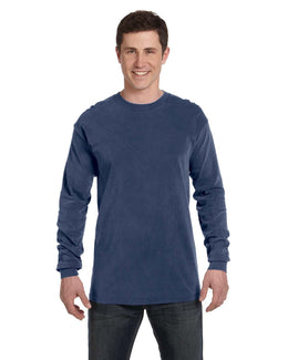Comfort Colors Garment-Dyed Long Sleeve T-Shirt C6014 | China Blue - Front