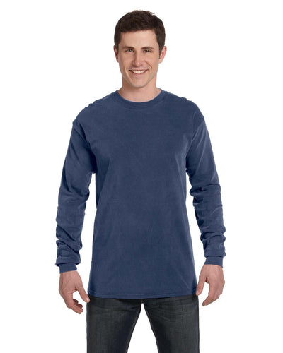 Comfort Colors Garment-Dyed Long Sleeve T-Shirt C6014 | China Blue - Front