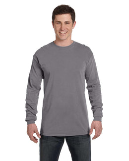 Comfort Colors Garment-Dyed Long Sleeve T-Shirt C6014 | Graphite - Front