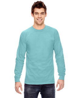 Comfort Colors Garment-Dyed Long Sleeve T-Shirt C6014 | Chalky Mint - Front