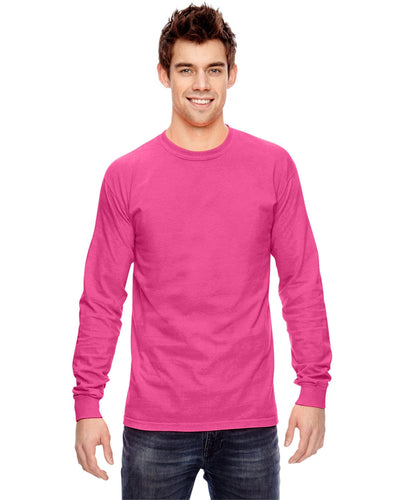 Comfort Colors Garment-Dyed Long Sleeve T-Shirt C6014 | Peony - Front