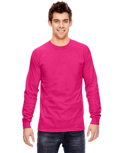 Comfort Colors Garment-Dyed Long Sleeve T-Shirt C6014 | Heliconia - Front