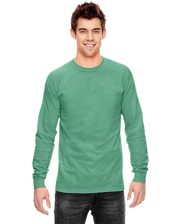 Comfort Colors Garment-Dyed Long Sleeve T-Shirt C6014 | Island Green - Front