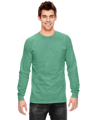 Comfort Colors Garment-Dyed Long Sleeve T-Shirt C6014 | Island Green - Front