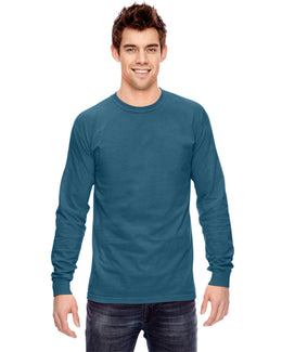 Comfort Colors Garment-Dyed Long Sleeve T-Shirt C6014 | Topaz Blue - Front