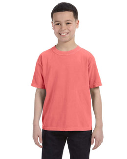 Comfort Colors Youth Garment-Dyed T-Shirt C9018 | Neon Red Orange - Front