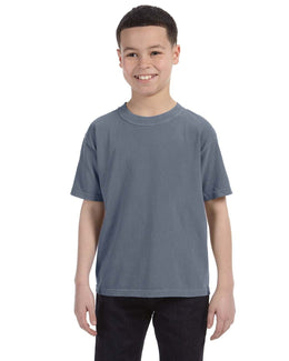 Comfort Colors Youth Garment-Dyed T-Shirt C9018 | Denim - Front