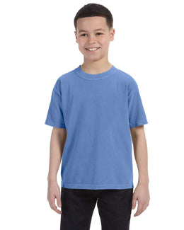 Comfort Colors Youth Garment-Dyed T-Shirt C9018 | Flo Blue - Front