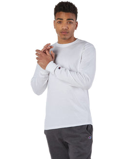 Champion Long Sleeve Tagless T-Shirt CC8C | White - Front