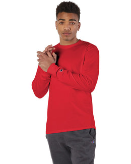 Champion Long Sleeve Tagless T-Shirt CC8C | Red - Front