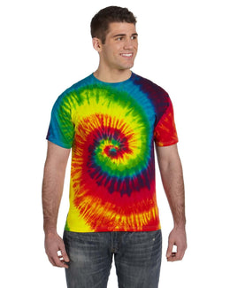 Tie-Dye 100% Cotton Tie Dye T-Shirt CD100 | Reactive Rainbow - Front