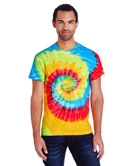 Tie-Dye 100% Cotton Tie Dye T-Shirt CD100 | Pastel Neon - Front