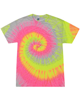 Tie-Dye 100% Cotton Tie Dye T-Shirt CD100 | Silver Rainbow - Front