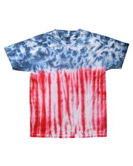 Tie-Dye Youth 100% Cotton Tie-Dyed T-Shirt CD100Y | Flag - Front