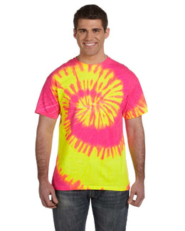 Tie-Dye Youth 100% Cotton Tie-Dyed T-Shirt CD100Y | Flrescent Swirl - Front