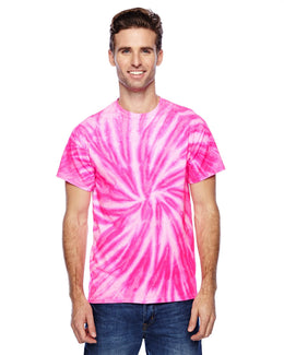 Tie-Dye 100% Cotton Tie-Dyed T-Shirt CD110 | Neon Bubblegum - Front