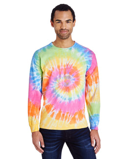 Tie-Dye 100% Cotton Long Sleeve Tie-Dyed T-Shirt CD2000 | Eternity - Front